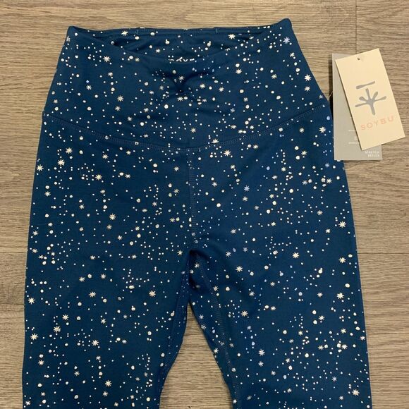 Soybu Leggings Womens XS Silver Stars 4Way Stretch UV Protect High Rise Fitted - Picture 4 of 12